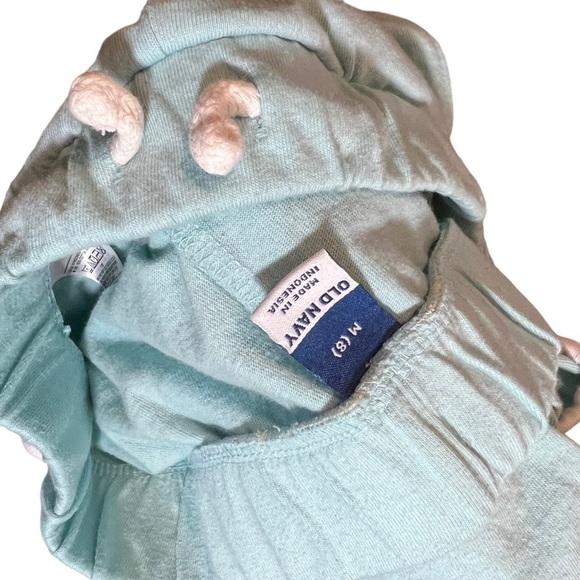 Old Navy Girls Turquoise Blue Knit Shorts Medium 8 Drawstrings Pull On Pockets - Picture 4 of 4